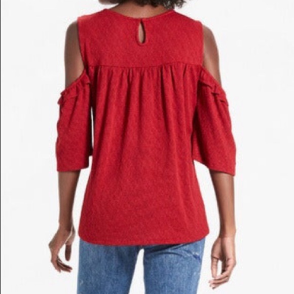 Lucky Brand red open shoulder shirt formal or everyday shirt size XS​​​​ - Picture 3 of 11